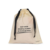 May Your Heart & Closet Be Full Drawstring Laundry Bag